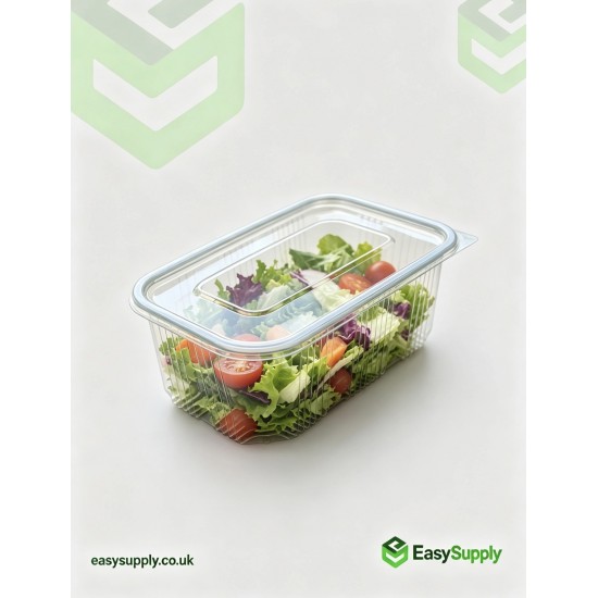 1000 cc Clear Hinged Plastic Containers HD