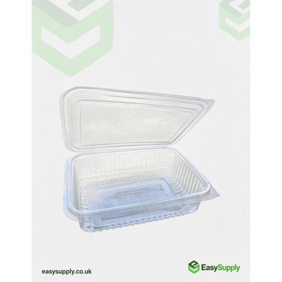 1250 cc Clear Hinged Plastic Containers HD