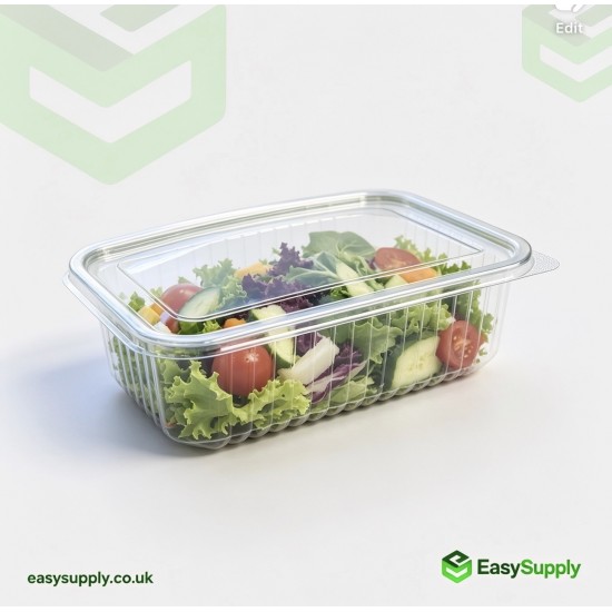 1500 cc Clear Hinged Plastic Containers HD