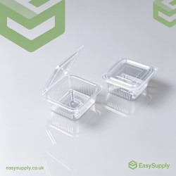 375 cc Clear Hinged Plastic Containers HD