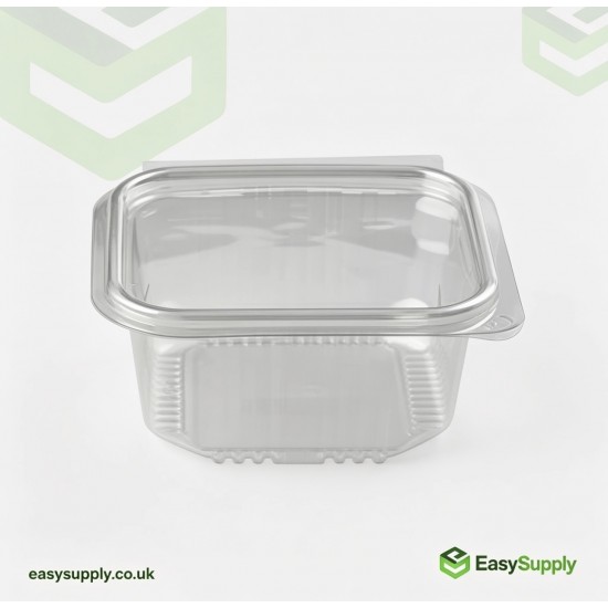 375 cc Clear Hinged Plastic Containers HD