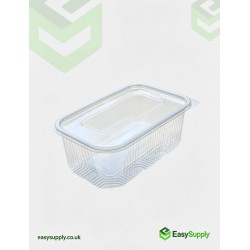 750 cc Clear Hinged Plastic Containers HD